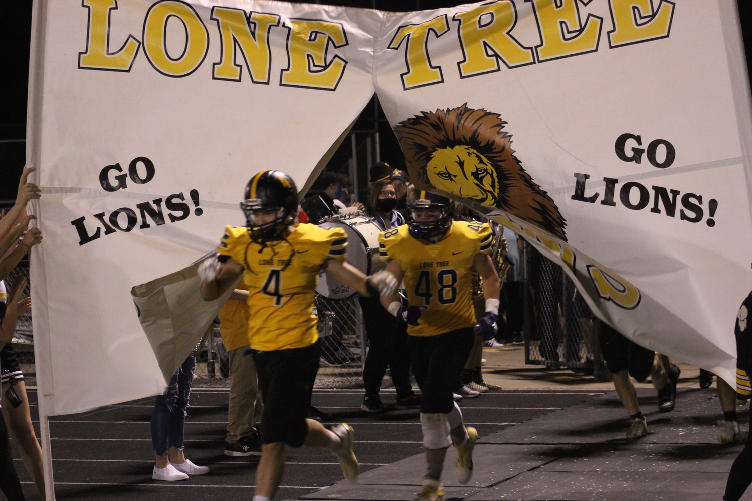 Lone Tree Lions at the annual homecoming assembly.