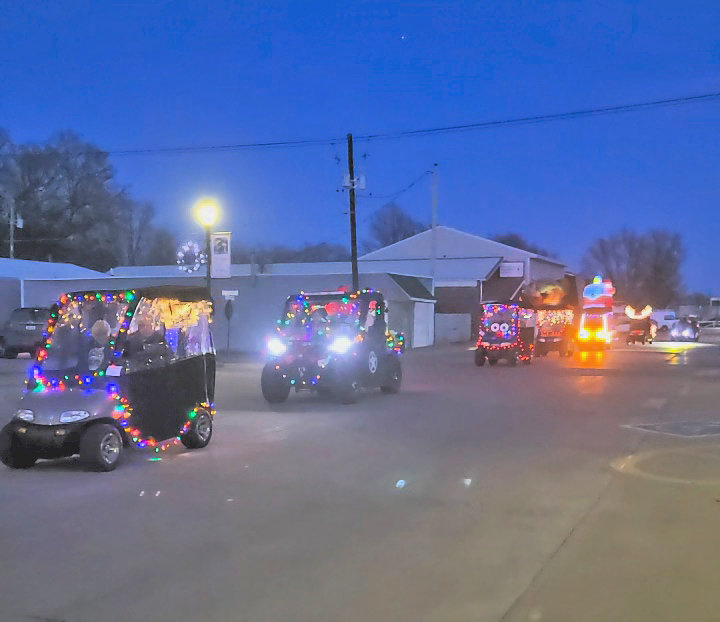 The lighted golf-cart parade dazzled the eye with fun decorations, such as fish and moose antlers.