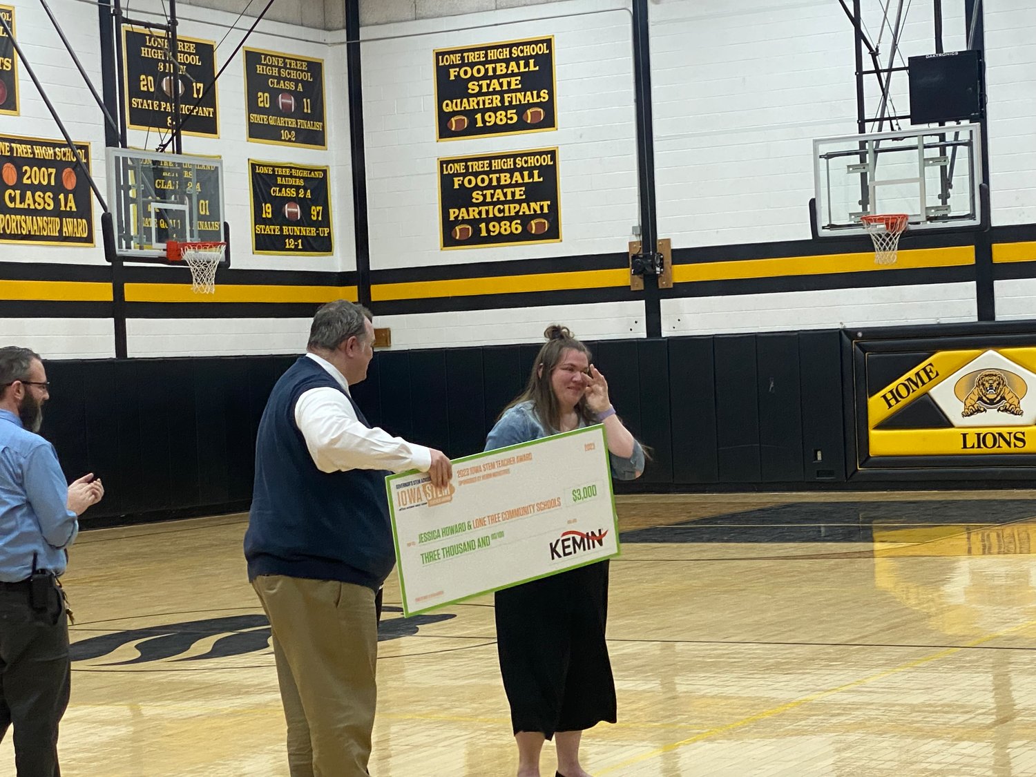 Not expecting to win, it was an emotional moment for Jessica Howard when she was presented with the 2023 Iowa STEM Teacher Award.