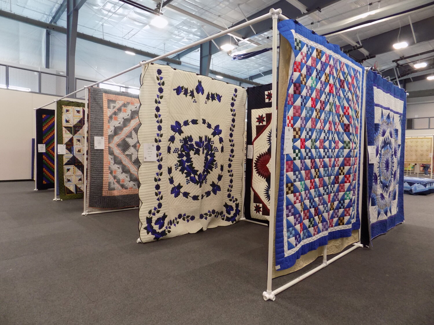 There was a quilt for everyone at the show and sale.  No one color or style dominates, according to Katie Karnes.