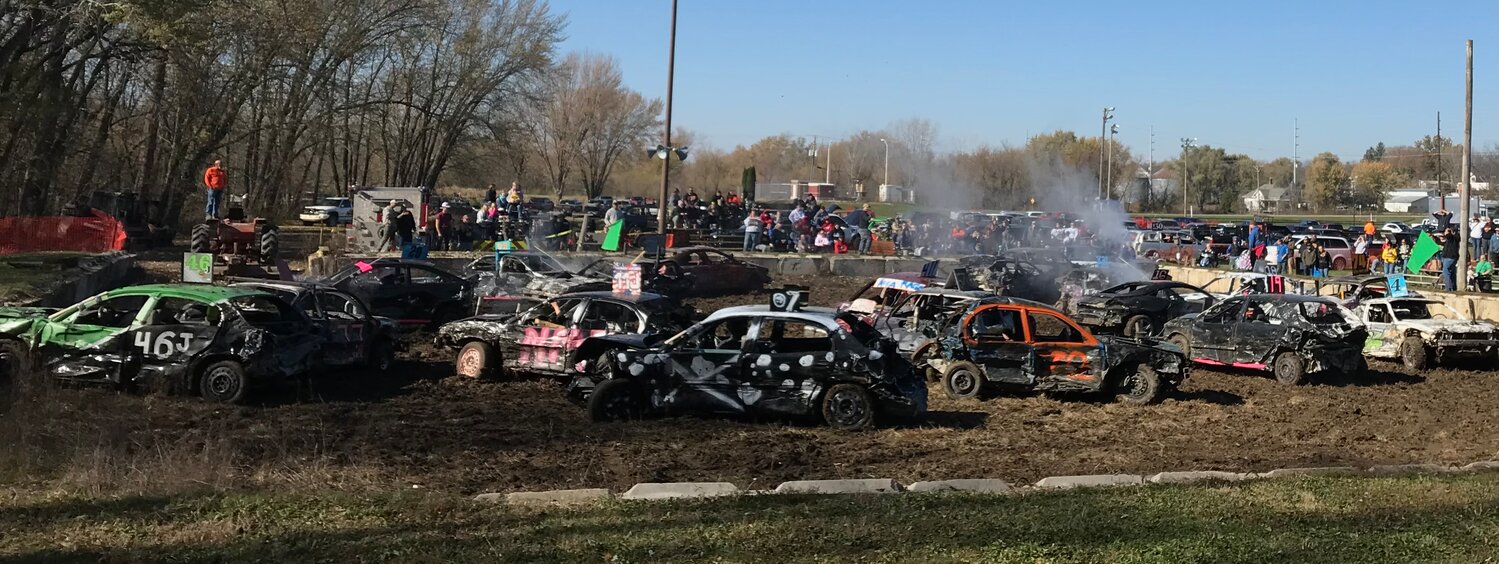 The first event for compact cars filled the pit at Saturday's Demo Derby in Riverside.