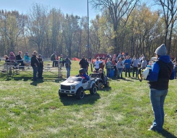 The lead-off event for the Riverside Area Community Club (RACC) Demo Derby on Saturday started in the junior league with the kids and they were rarin' to go.