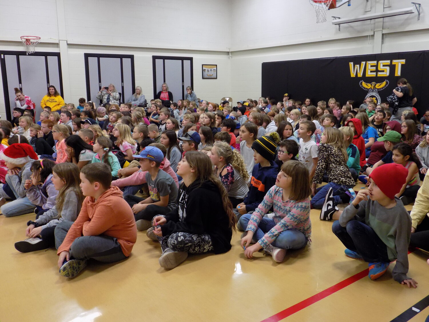 Elementary students filled half the gym during the performance, which had them thinking ahead to their own lives as members of a band or orchestra.