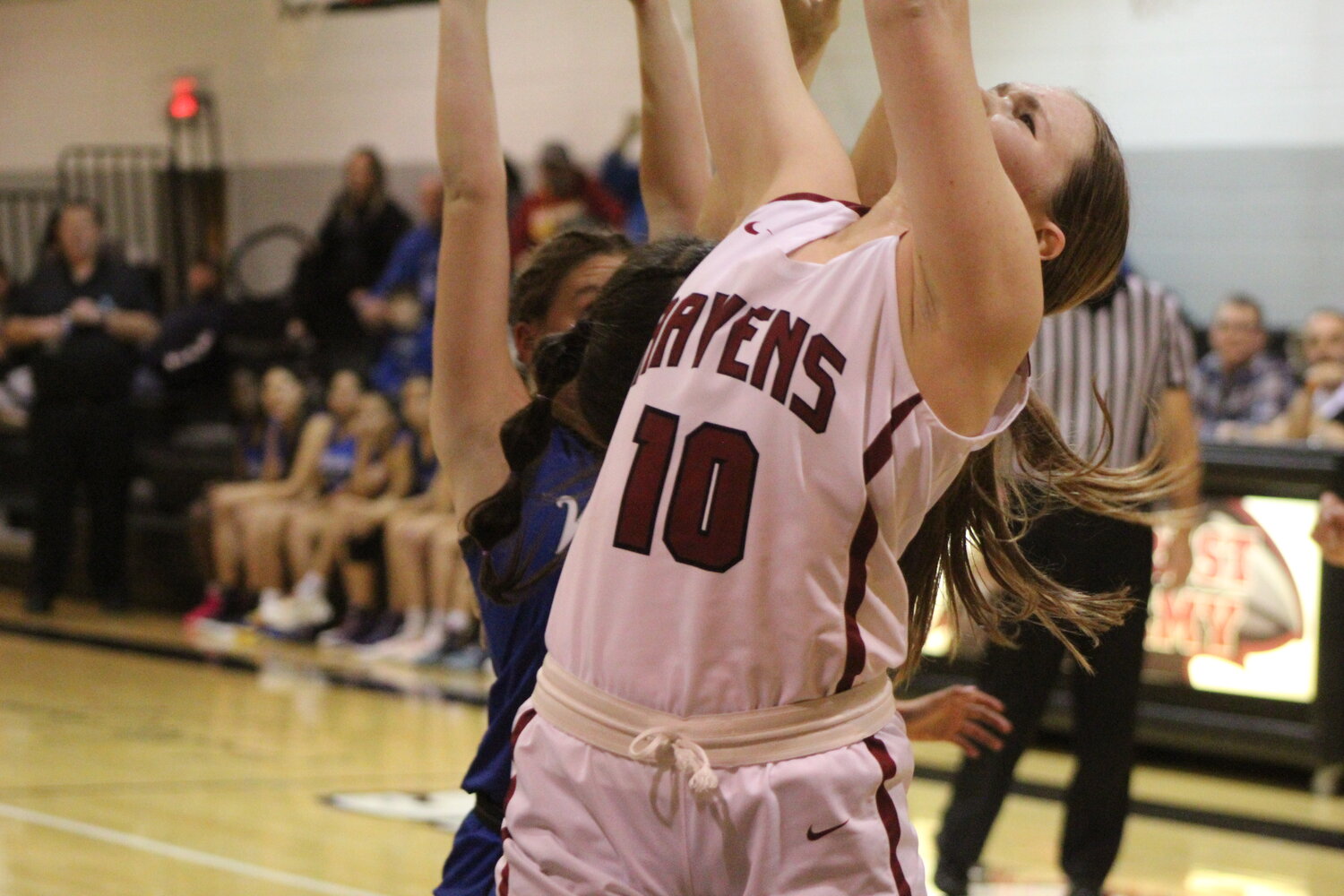 Delaney Shaw of Hillcrest Academy goes up for a shot against Columbus.